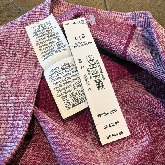 PINK Victoria's Secret Leggings Seamless Best Butt Pink Women’s Size Large - Picture 6 of 8